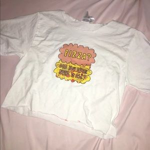 Pizza Forever 21 Cropped Tshirt